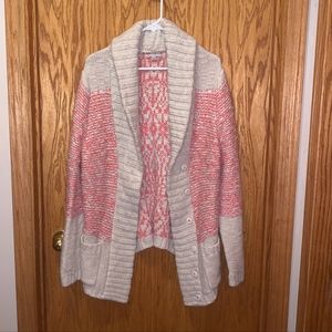 Gap Tan and Pink Knit Cardigan. Like New!
